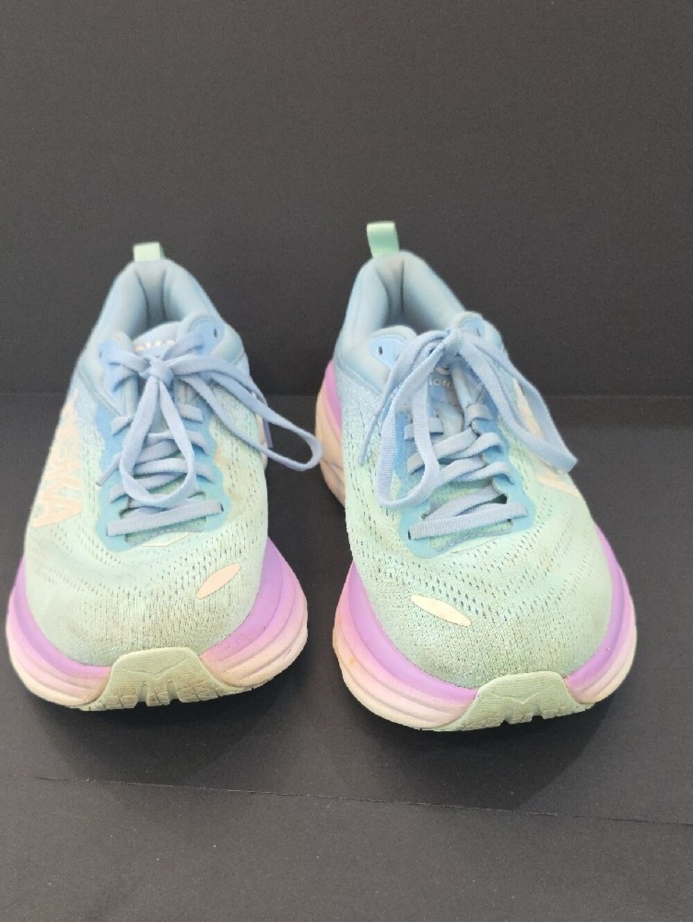Hoka Bondi 8 Women's Mint, Light Blue & Lavender Sneakers Size 7D Wide - Picture 4 of 11